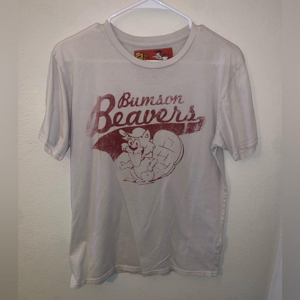 7th Inning Stretch Bumson Beavers White and Red Graphic T-Shirt Men’s M Medium